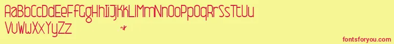 NameThisFontNormal-Schriftart – Rote Schriften auf gelbem Hintergrund
