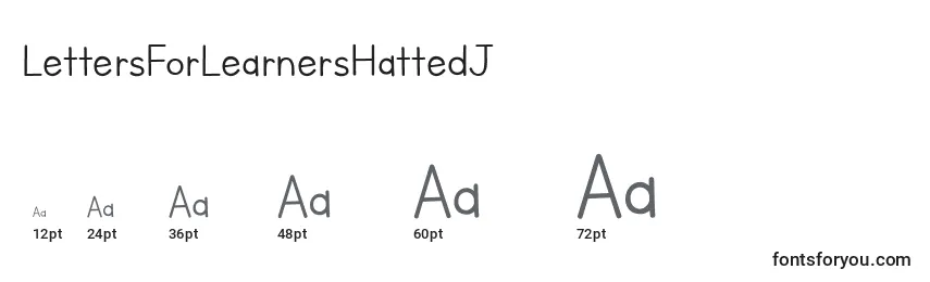 LettersForLearnersHattedJ Font Sizes