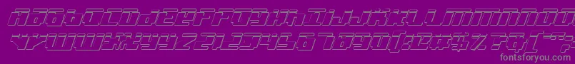 Badrobotl3Di-Schriftart – Graue Schriften auf violettem Hintergrund