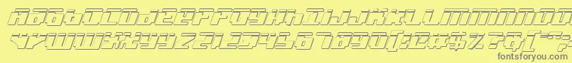 Badrobotl3Di Font – Gray Fonts on Yellow Background