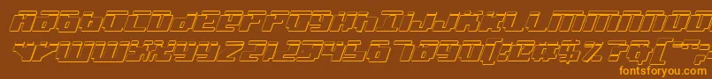 Badrobotl3Di Font – Orange Fonts on Brown Background