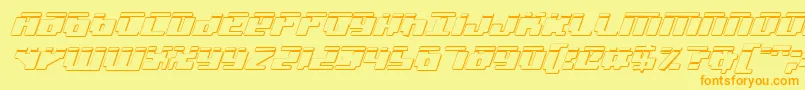 Badrobotl3Di Font – Orange Fonts on Yellow Background