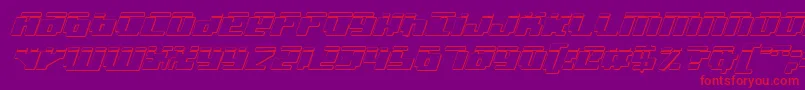 Badrobotl3Di-Schriftart – Rote Schriften auf violettem Hintergrund