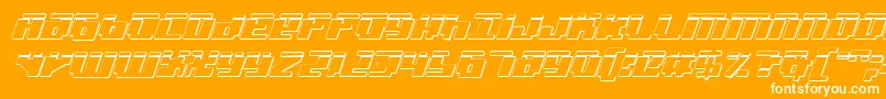 Badrobotl3Di-Schriftart – Weiße Schriften auf orangefarbenem Hintergrund