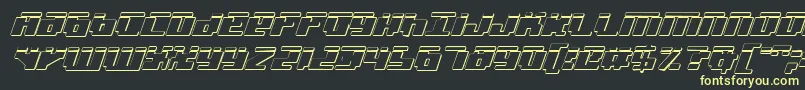 Badrobotl3Di Font – Yellow Fonts on Black Background