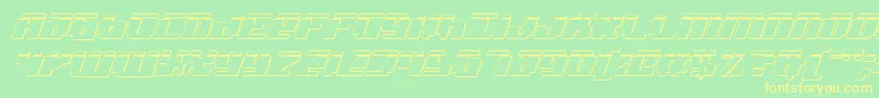 Badrobotl3Di Font – Yellow Fonts on Green Background