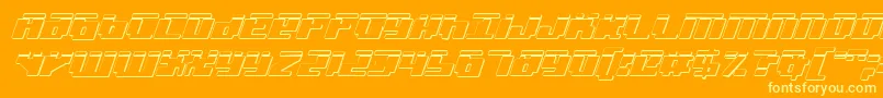 Badrobotl3Di-Schriftart – Gelbe Schriften auf orangefarbenem Hintergrund