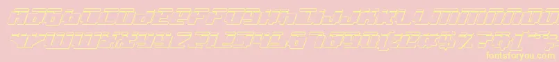 Badrobotl3Di Font – Yellow Fonts on Pink Background