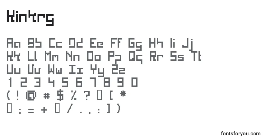 Шрифт Kinkrg – алфавит, цифры, специальные символы