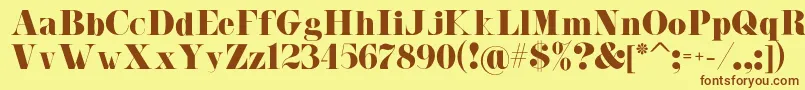 Malibu Font – Brown Fonts on Yellow Background