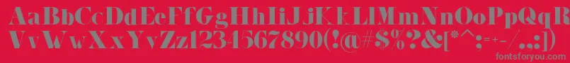 Malibu-Schriftart – Graue Schriften auf rotem Hintergrund
