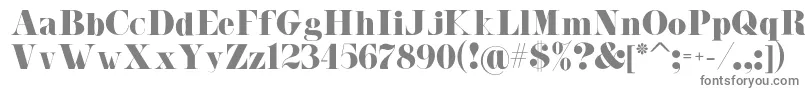 Malibu-fontti – harmaat kirjasimet valkoisella taustalla