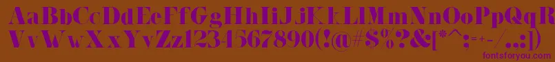 Police Malibu – polices violettes sur fond brun