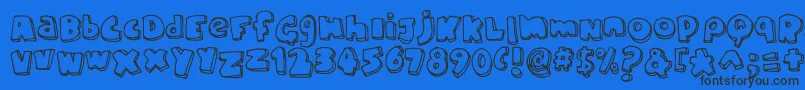 ChunkyFont-Schriftart – Schwarze Schriften auf blauem Hintergrund