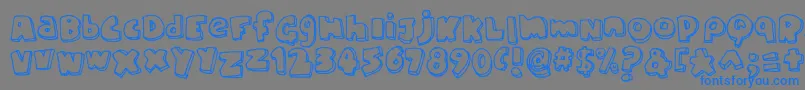 フォントChunkyFont – 灰色の背景に青い文字