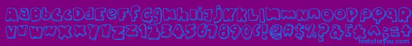 ChunkyFont-fontti – siniset fontit violetilla taustalla