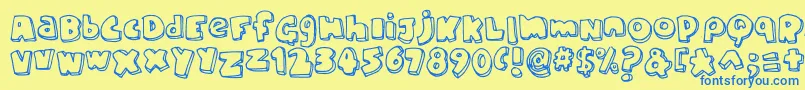 ChunkyFont Font – Blue Fonts on Yellow Background