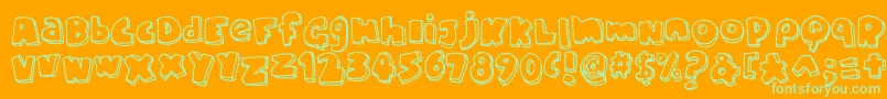 ChunkyFont Font – Green Fonts on Orange Background