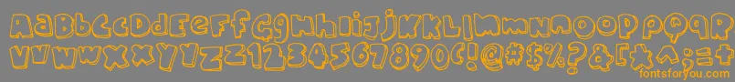ChunkyFontフォントについての詳細 フォントChunkyFont – オレンジの文字は灰色の背景にあります。