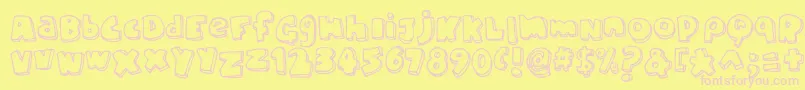 Fonte ChunkyFont – fontes rosa em um fundo amarelo