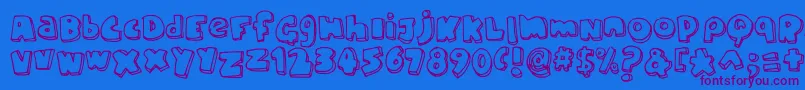 Подробнее о шрифте ChunkyFont Шрифт ChunkyFont – фиолетовые шрифты на синем фоне