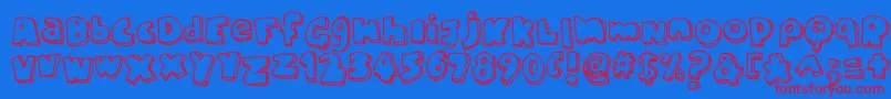 Fonte ChunkyFont – fontes vermelhas em um fundo azul