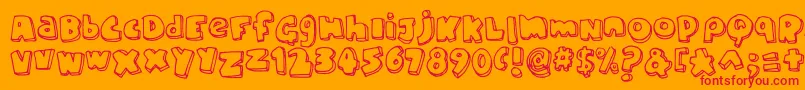 Czcionka ChunkyFont – czerwone czcionki na pomarańczowym tle