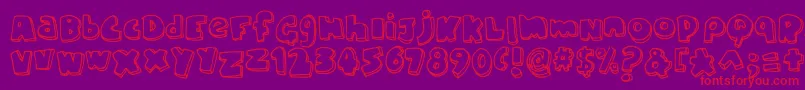 ChunkyFont-fontti – punaiset fontit violetilla taustalla