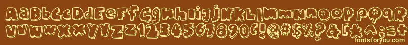 Fonte ChunkyFont – fontes amarelas em um fundo marrom