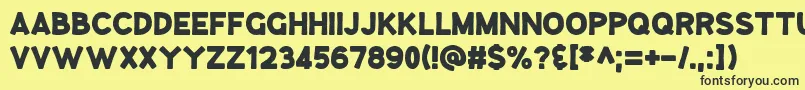 フォントGooseberryJuice – 黒い文字の黄色い背景