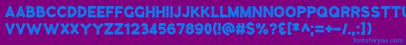 フォントGooseberryJuice – 紫色の背景に青い文字