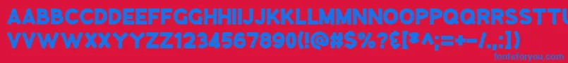 フォントGooseberryJuice – 赤い背景に青い文字