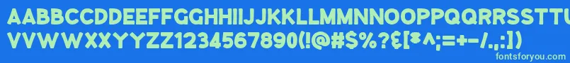 GooseberryJuice Font – Green Fonts on Blue Background