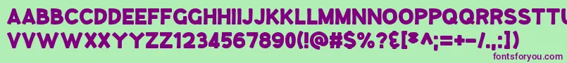Шрифт GooseberryJuice – фиолетовые шрифты на зелёном фоне