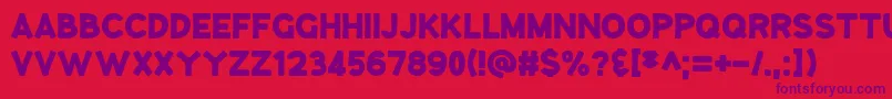 GooseberryJuice-Schriftart – Violette Schriften auf rotem Hintergrund