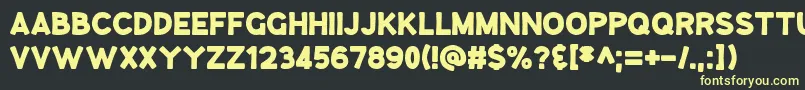 GooseberryJuice-fontti – keltaiset fontit mustalla taustalla