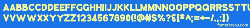 GooseberryJuice Font – Yellow Fonts on Blue Background