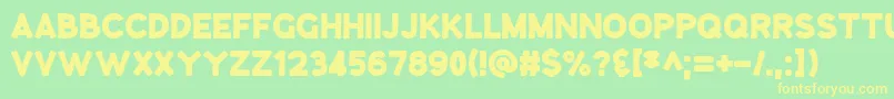 GooseberryJuice-fontti – keltaiset fontit vihreällä taustalla