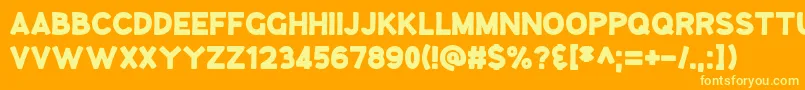 フォントGooseberryJuice – オレンジの背景に黄色の文字