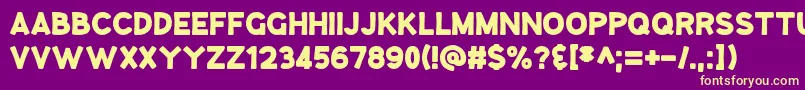 GooseberryJuice-fontti – keltaiset fontit violetilla taustalla