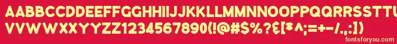 GooseberryJuice-fontti – keltaiset fontit punaisella taustalla