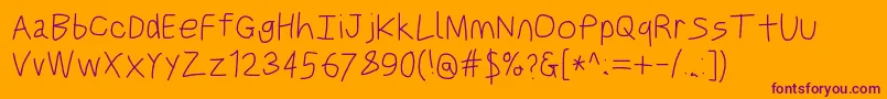 Justbreathe Font – Purple Fonts on Orange Background
