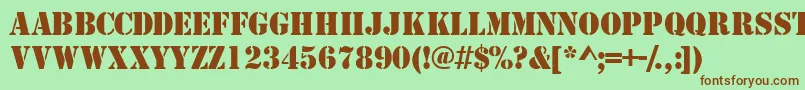 TemplatecapssskRegular Font – Brown Fonts on Green Background