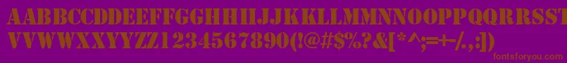 TemplatecapssskRegular Font – Brown Fonts on Purple Background