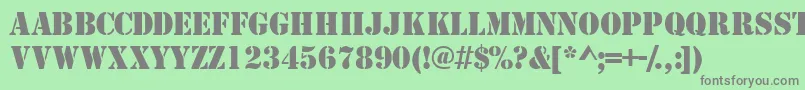フォントTemplatecapssskRegular – 緑の背景に灰色の文字