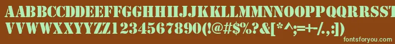 TemplatecapssskRegular Font – Green Fonts on Brown Background