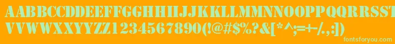 TemplatecapssskRegular Font – Green Fonts on Orange Background