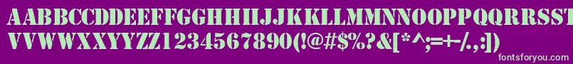 TemplatecapssskRegular Font – Green Fonts on Purple Background