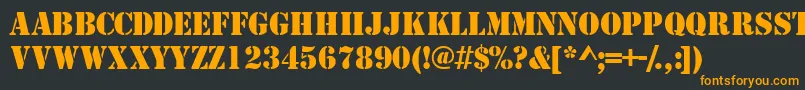 TemplatecapssskRegular Font – Orange Fonts on Black Background