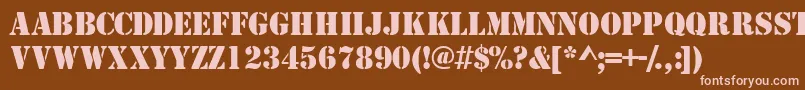 TemplatecapssskRegular Font – Pink Fonts on Brown Background